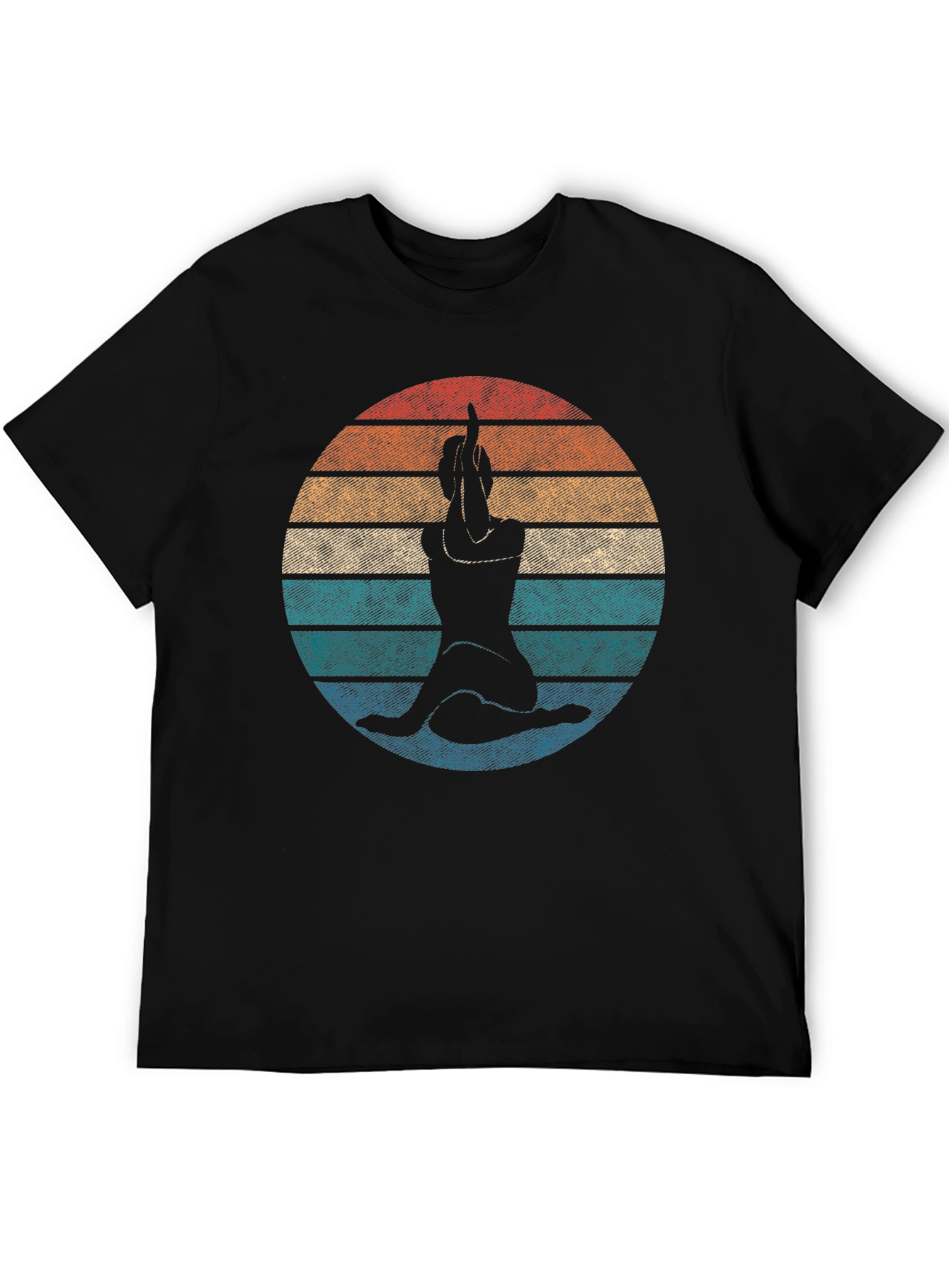 Yoga Pose Retro Sunset Graphic Tee