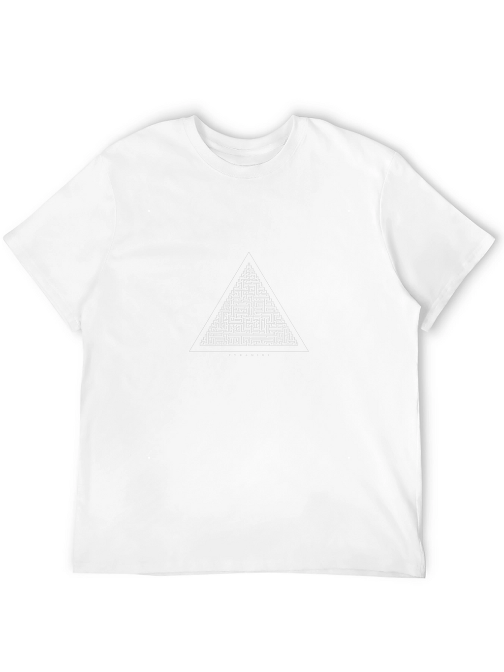 Geometric Maze Design Black T-Shirt