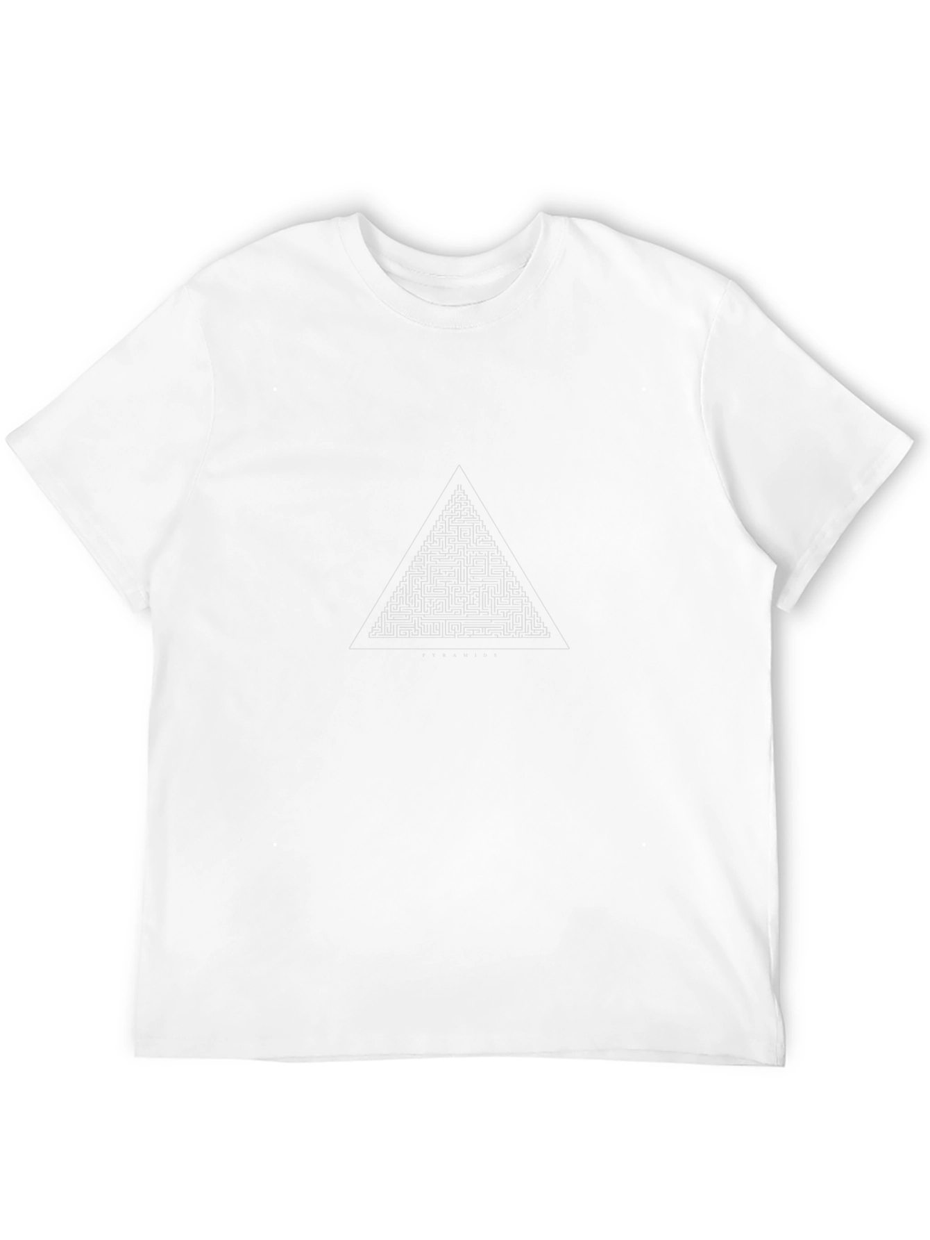 Geometric Maze Design Black T-Shirt
