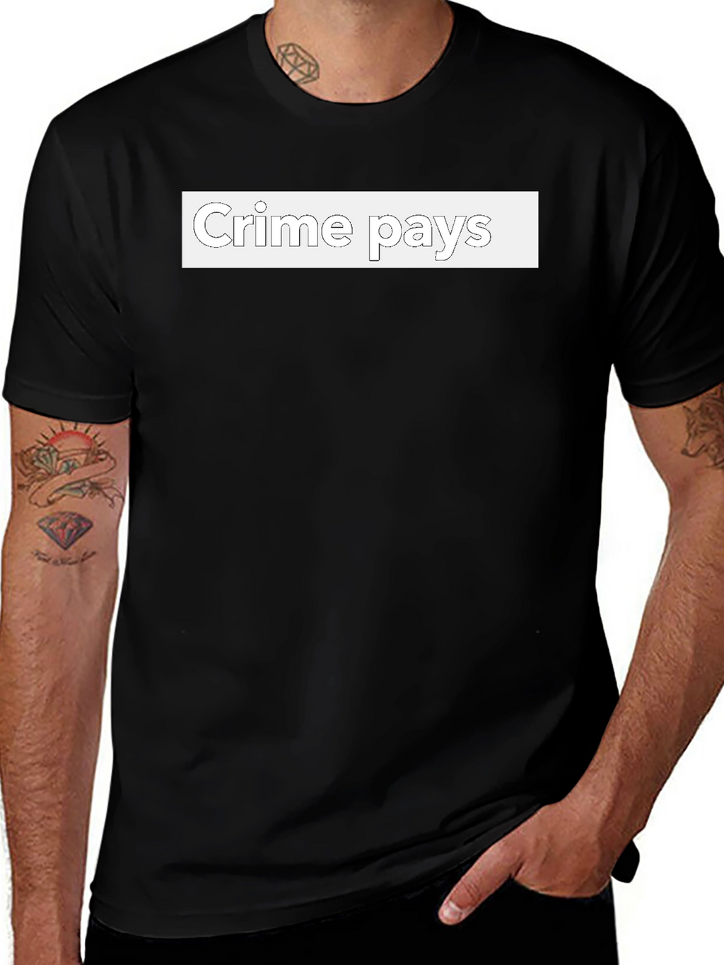 Crime Pays Graphic Tee - Edgy Streetwear T-Shirt