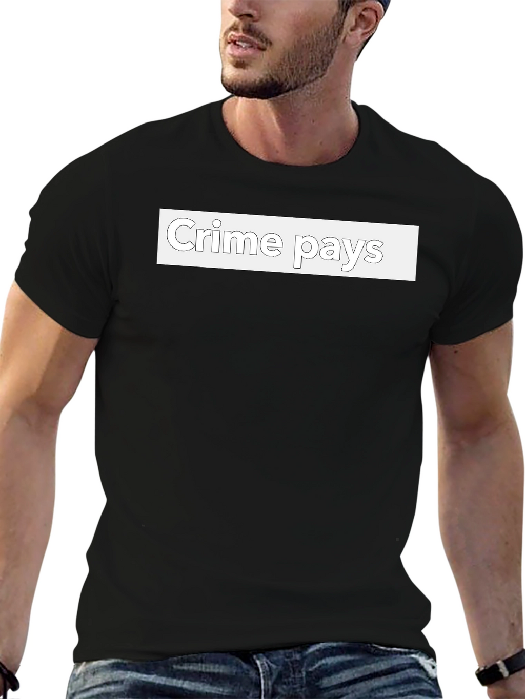 Crime Pays Graphic Tee - Edgy Streetwear T-Shirt