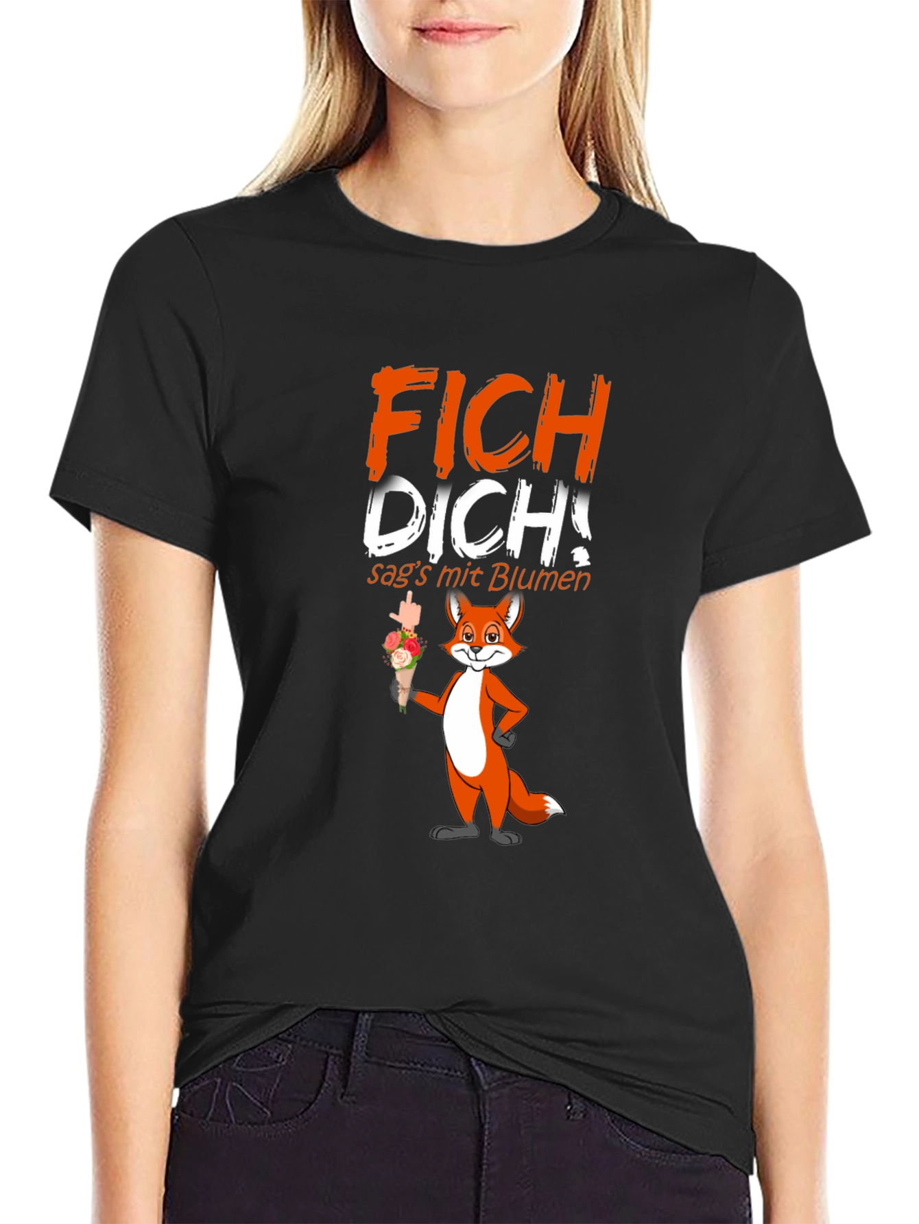 FICH DICH! Fox Graphic T-Shirt - Funny Offensive Humor