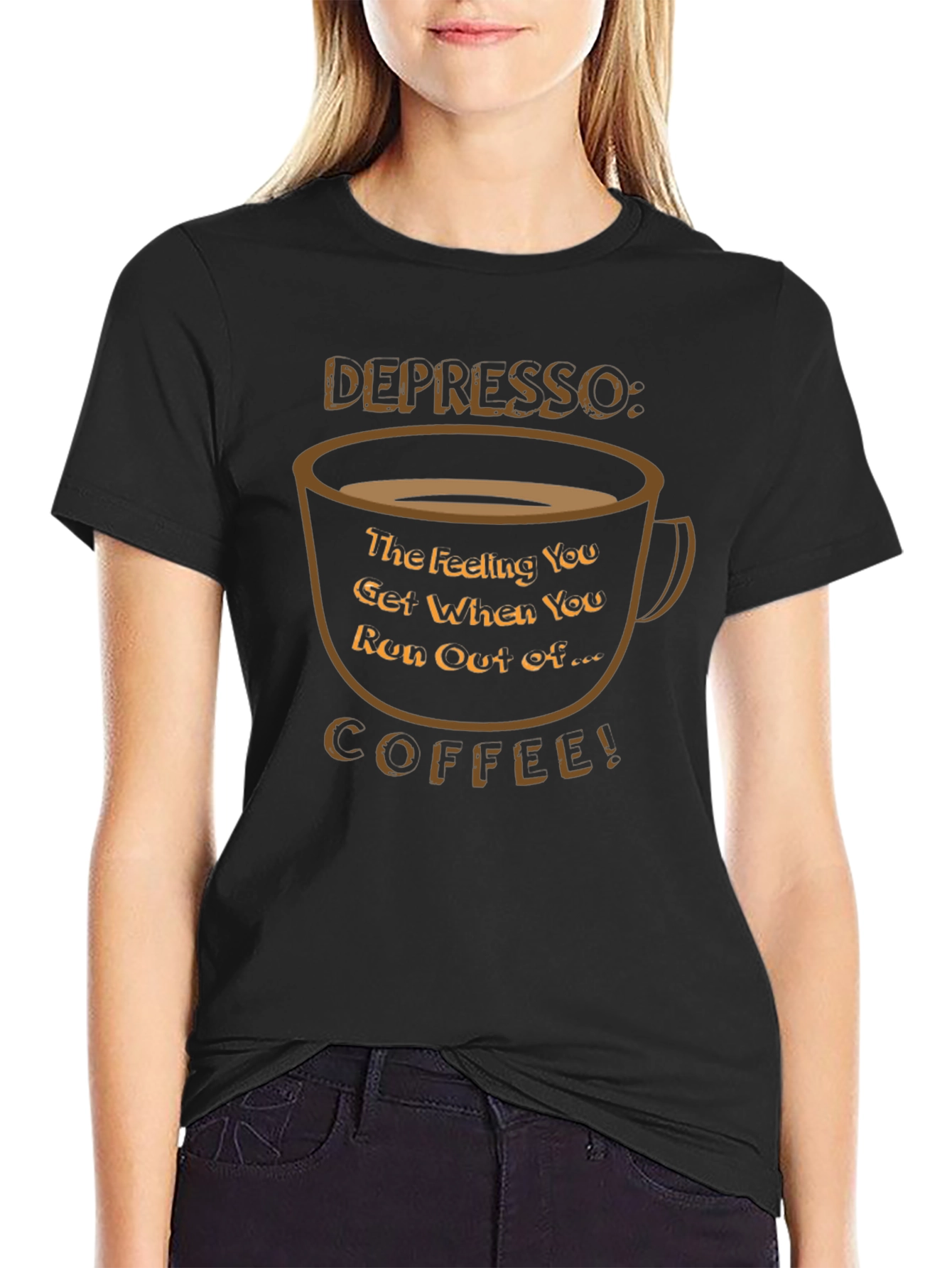 Depresso Coffee T-Shirt - Funny Caffeine Lover Tee