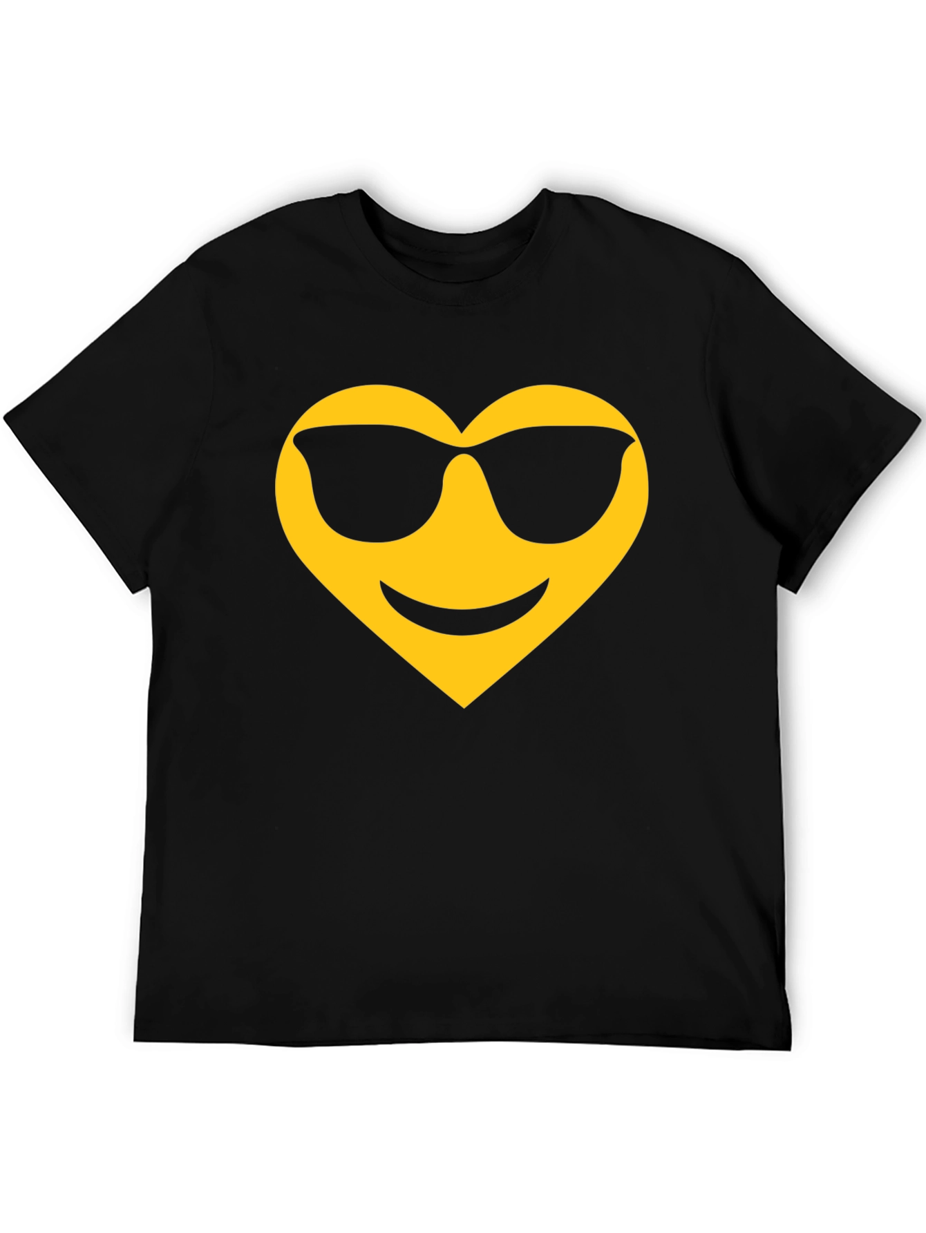 Cool Heart Emoji Black T-Shirt