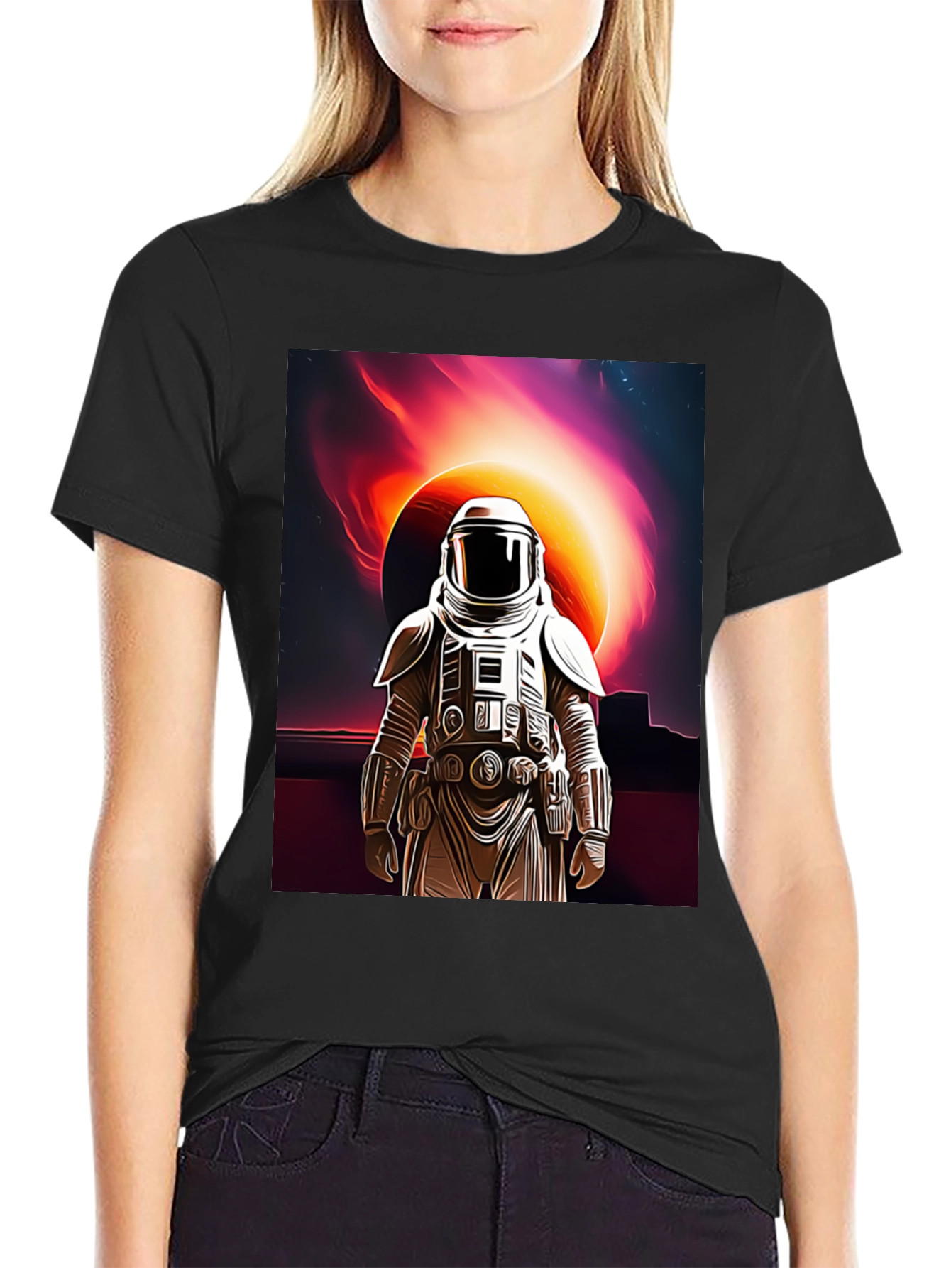 Astronaut Space Black T-Shirt