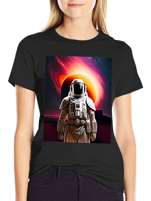 Astronaut Space Black T-Shirt