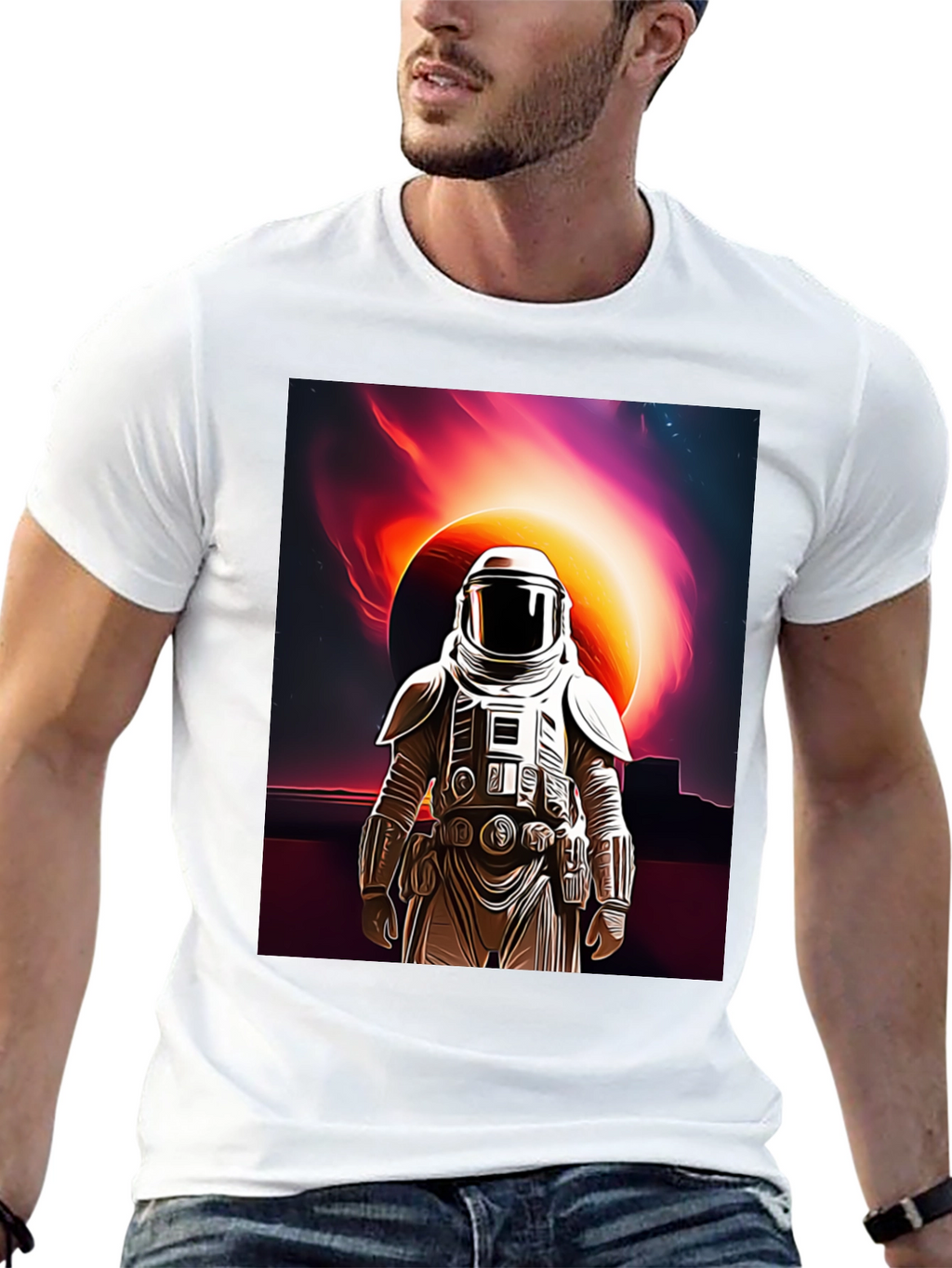Astronaut Space Black T-Shirt