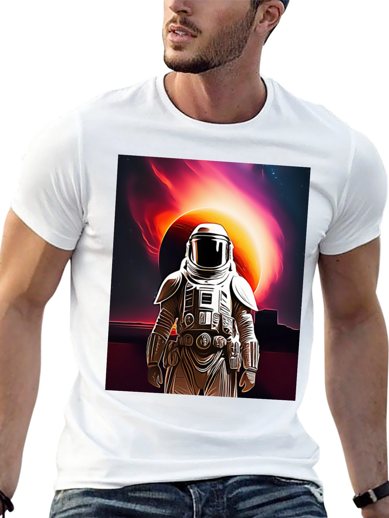 Astronaut Space Black T-Shirt