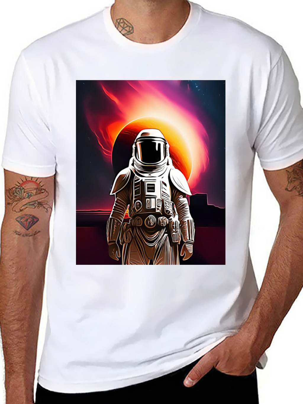 Astronaut Space Black T-Shirt