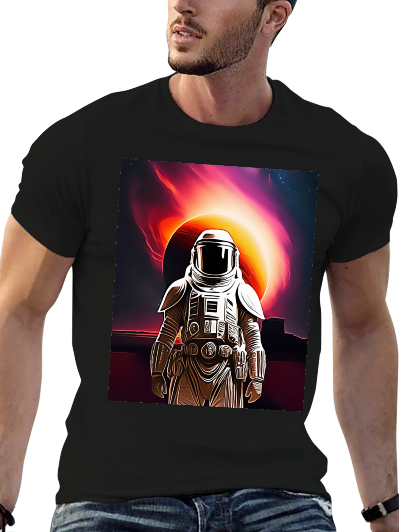 Astronaut Space Black T-Shirt
