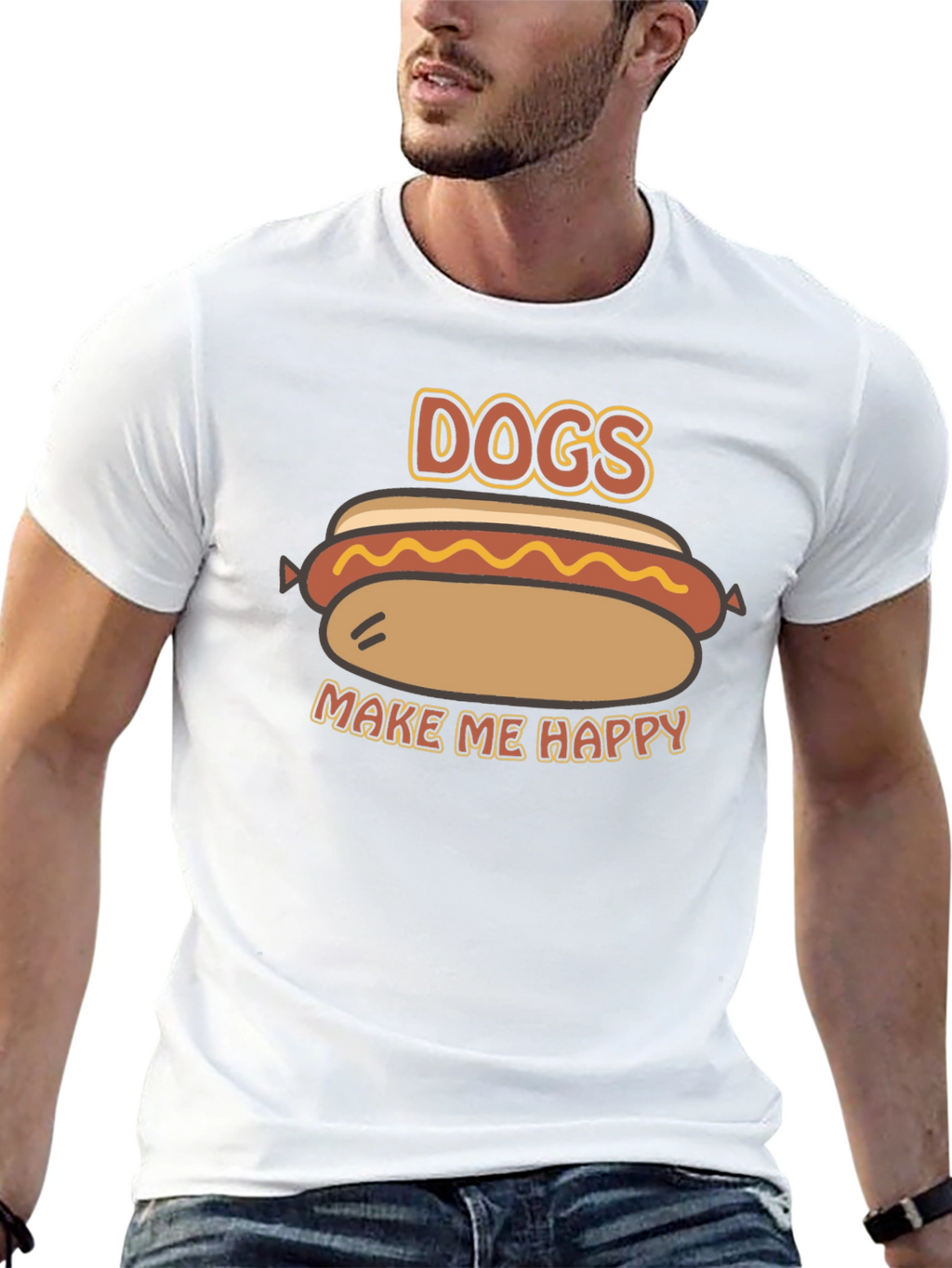 Dogs Make Me Happy Graphic T-Shirt