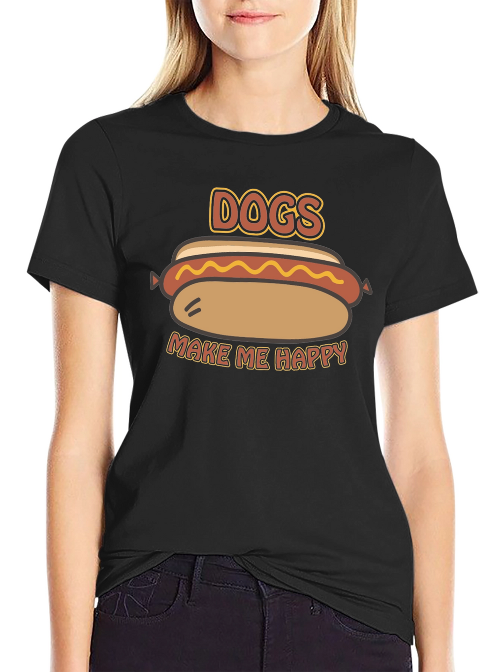 Dogs Make Me Happy Graphic T-Shirt