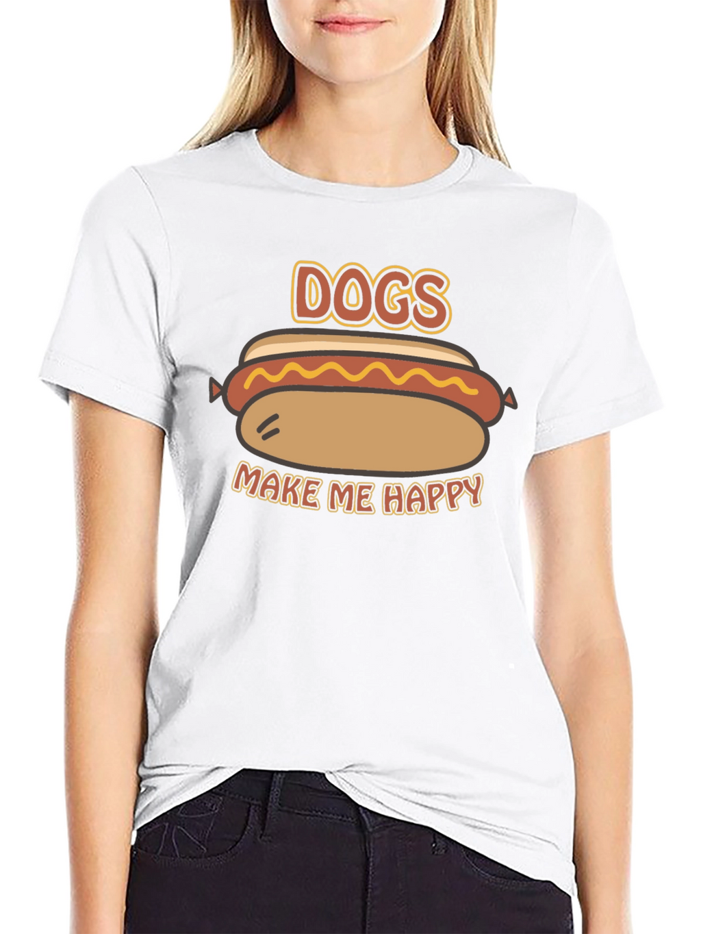 Dogs Make Me Happy Graphic T-Shirt