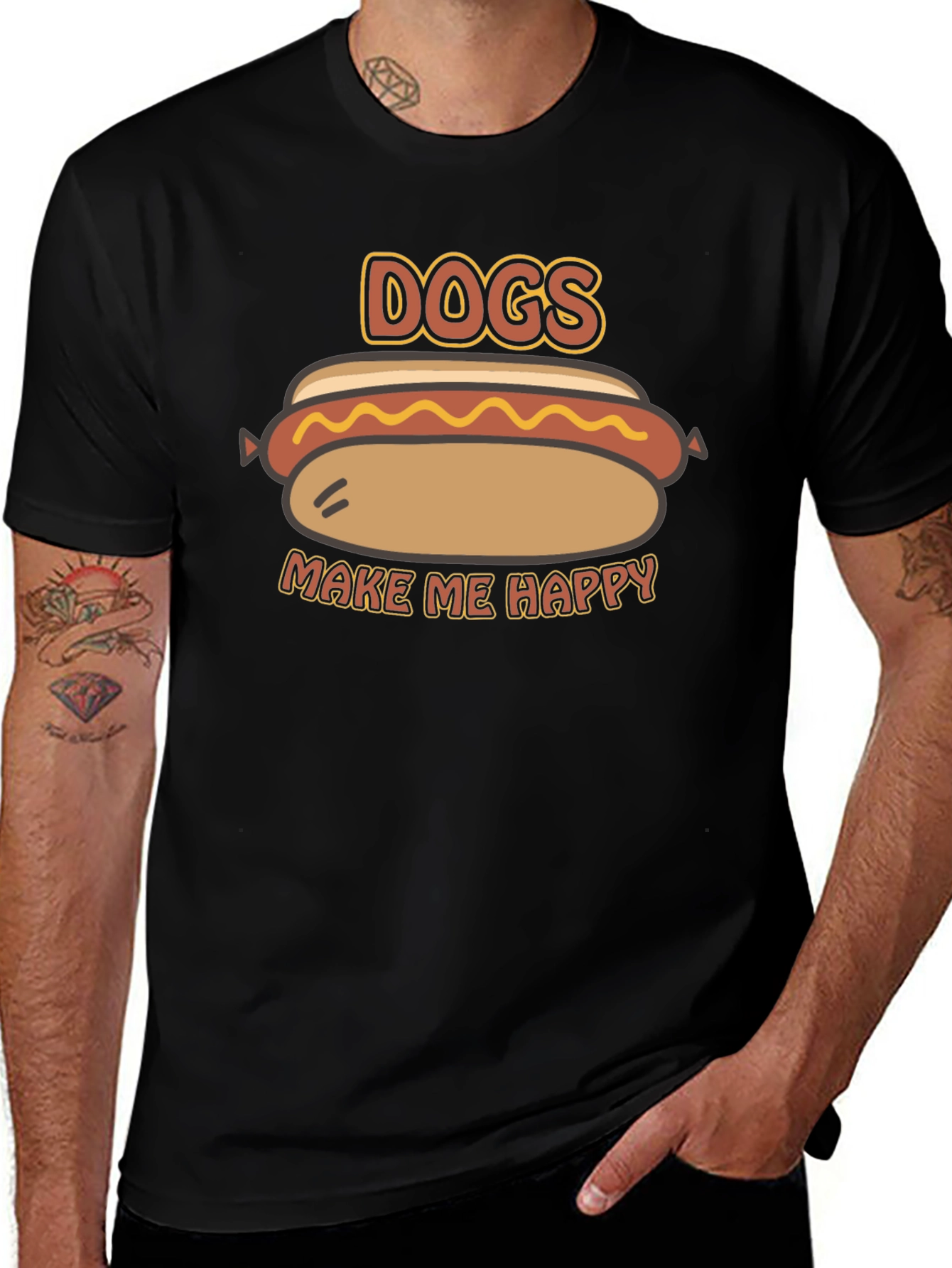 Dogs Make Me Happy Graphic T-Shirt