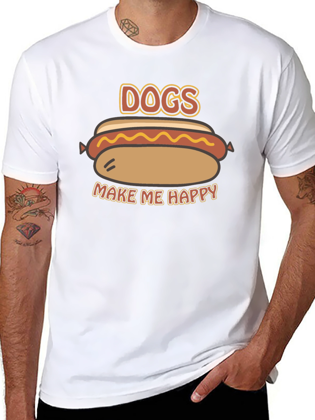Dogs Make Me Happy Graphic T-Shirt