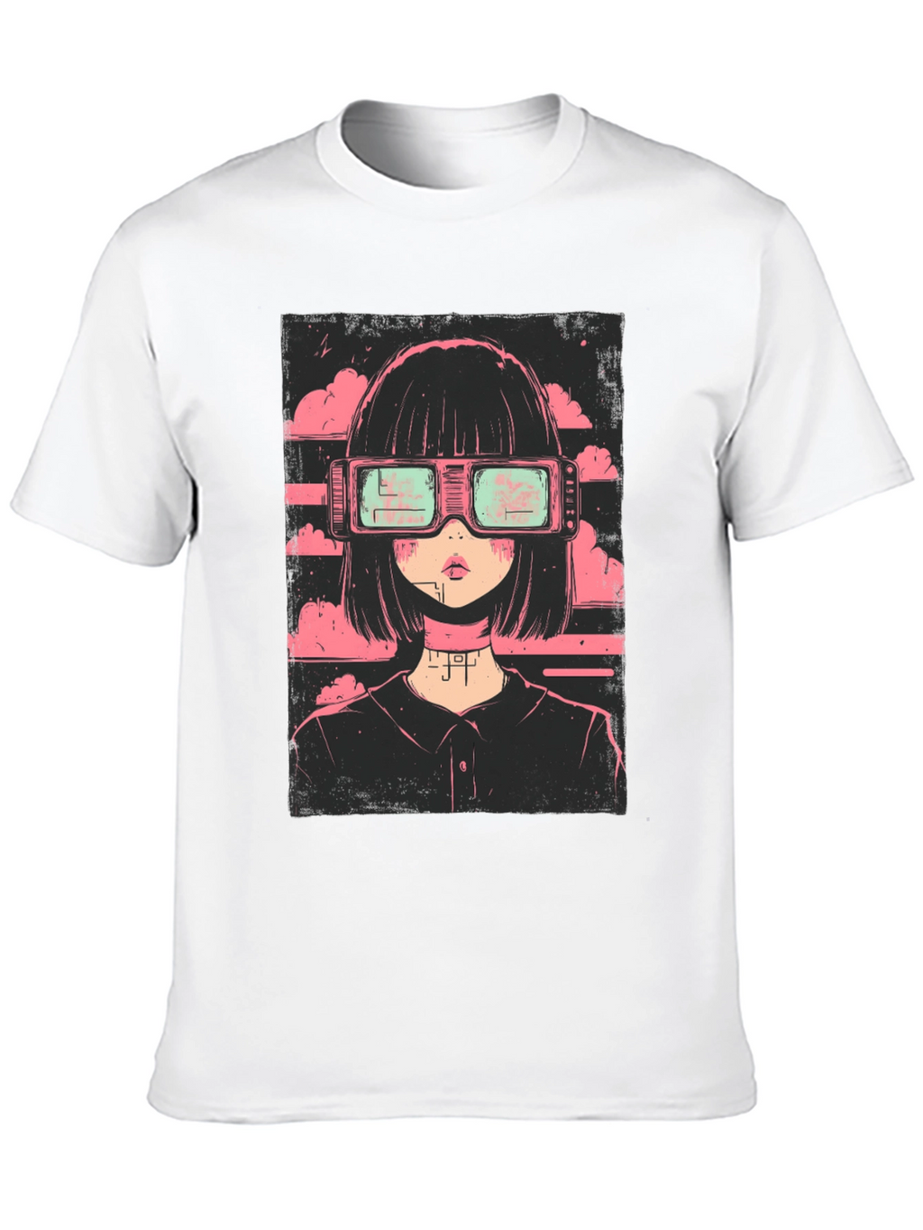 Cyberpunk Girl Black T-Shirt