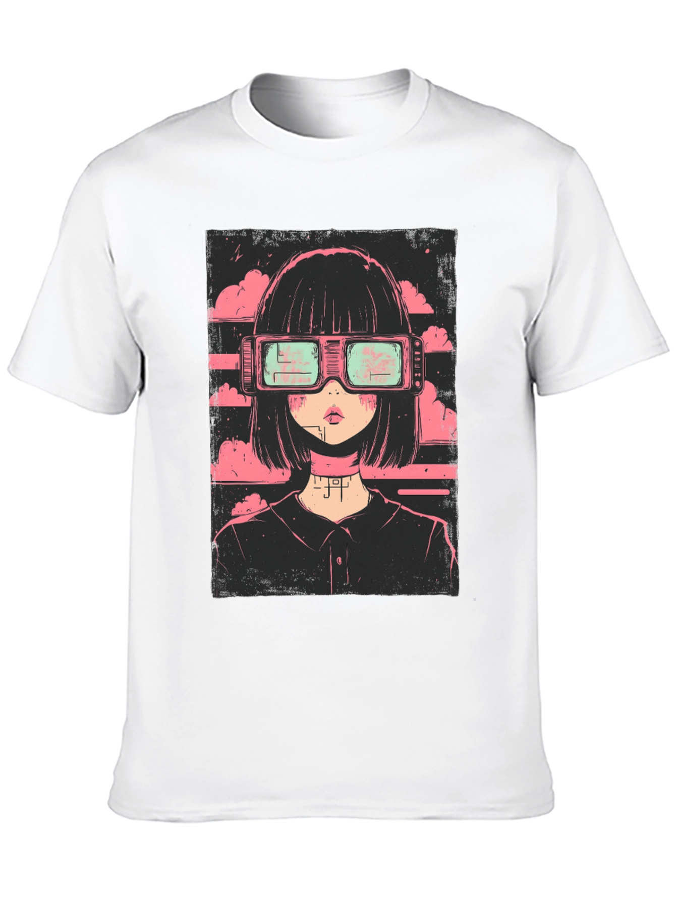 Cyberpunk Girl Black T-Shirt