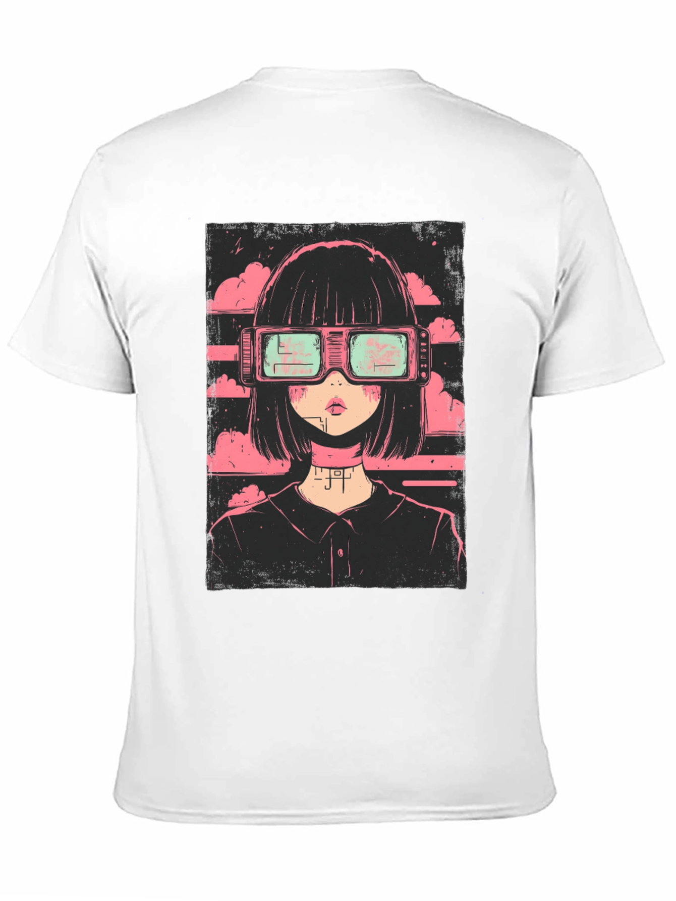 Cyberpunk Girl Black T-Shirt