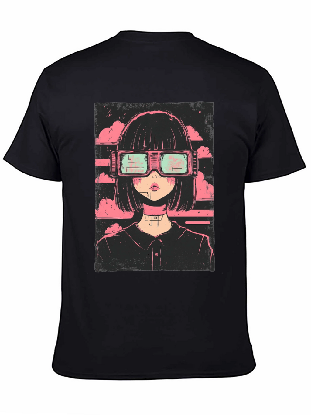 Cyberpunk Girl Black T-Shirt