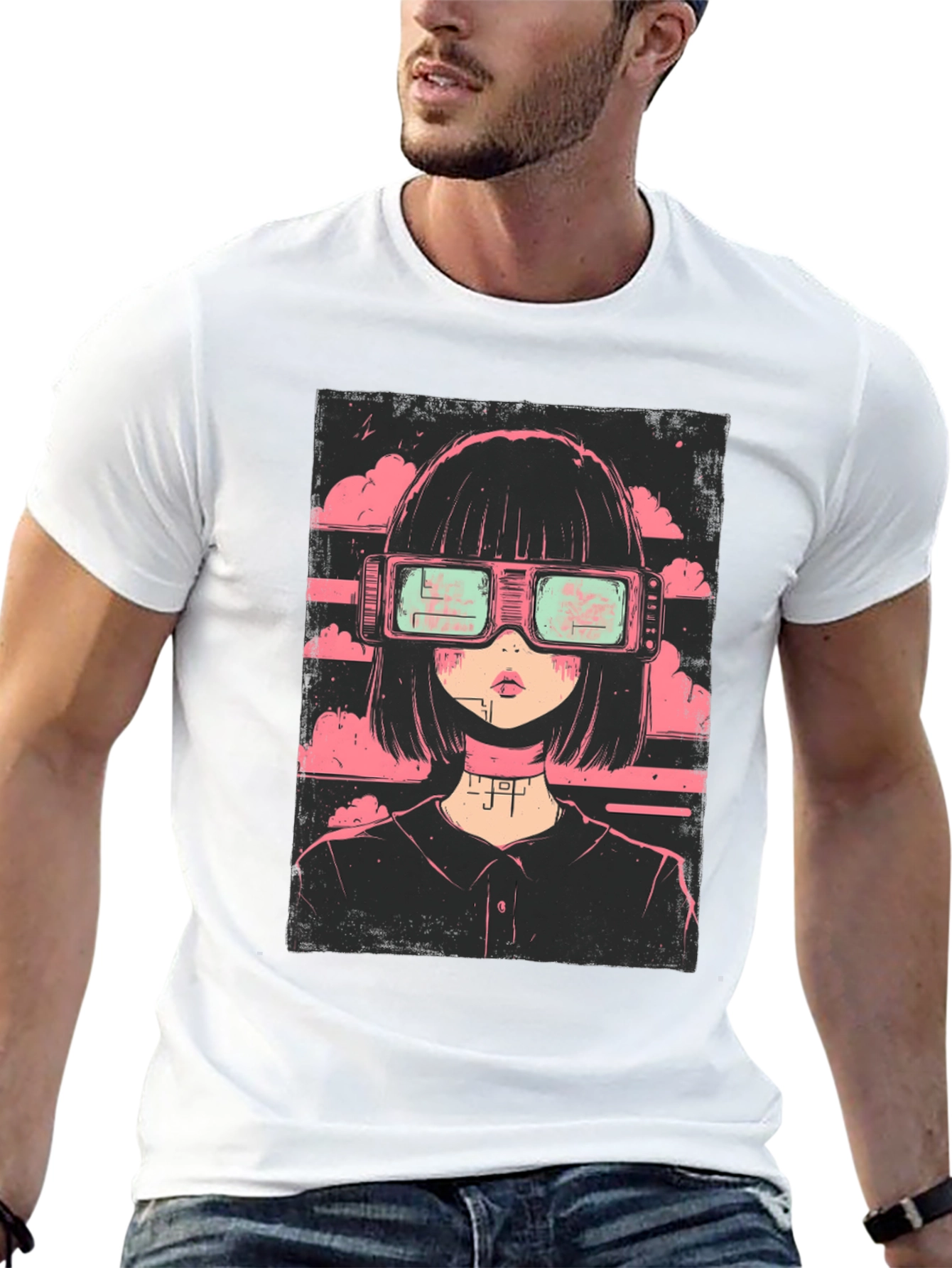 Cyberpunk Girl Black T-Shirt