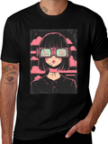 Cyberpunk Girl Black T-Shirt
