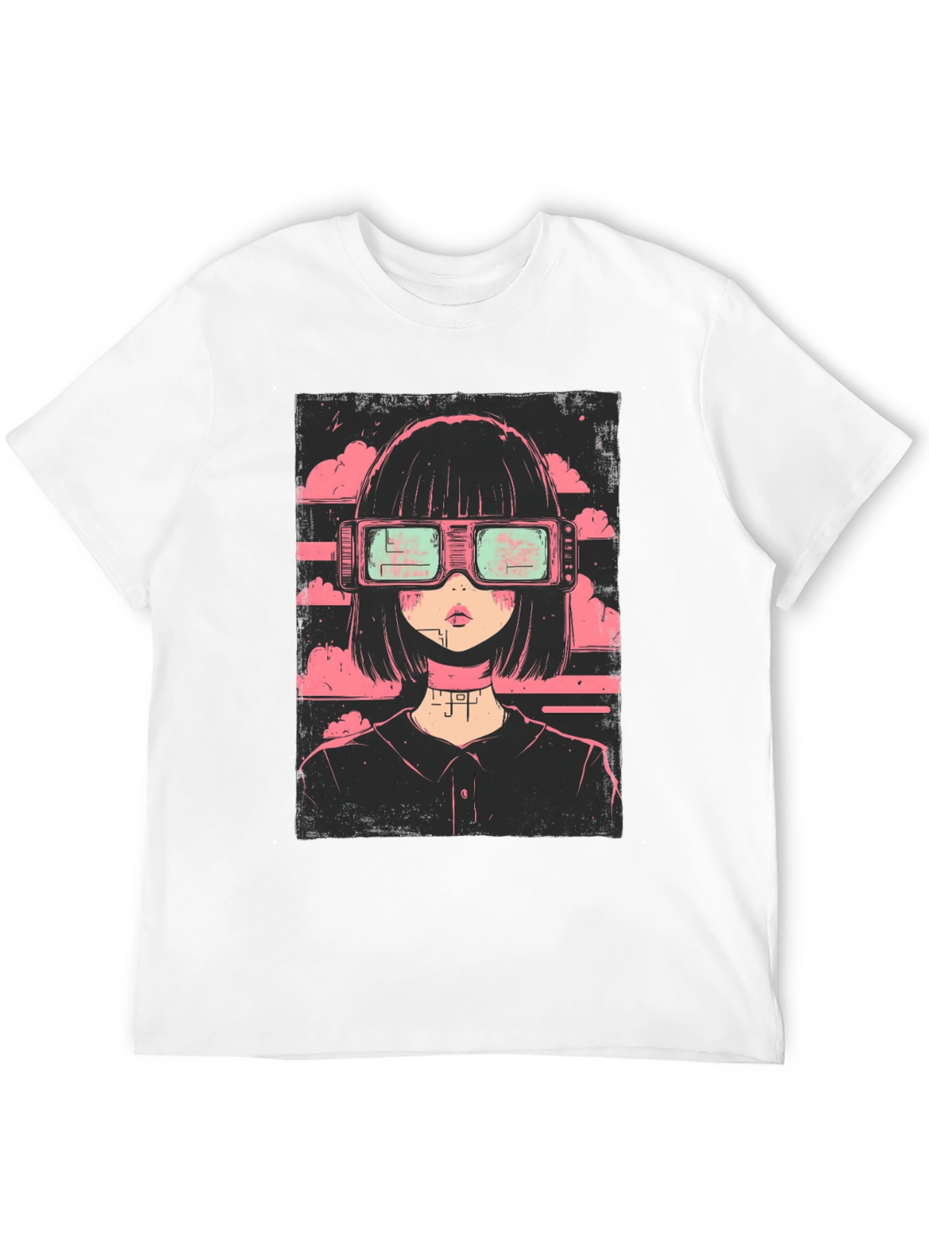 Cyberpunk Girl Black T-Shirt