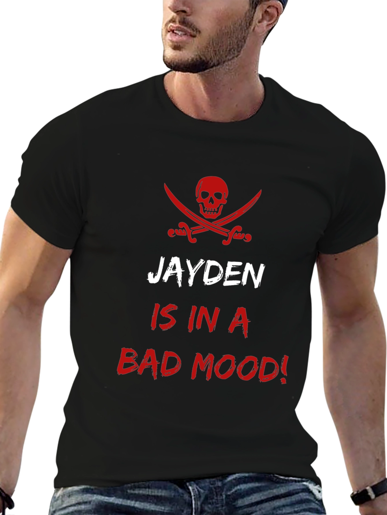 Jayden is in a Bad Mood! Pirate Skull T-Shirt