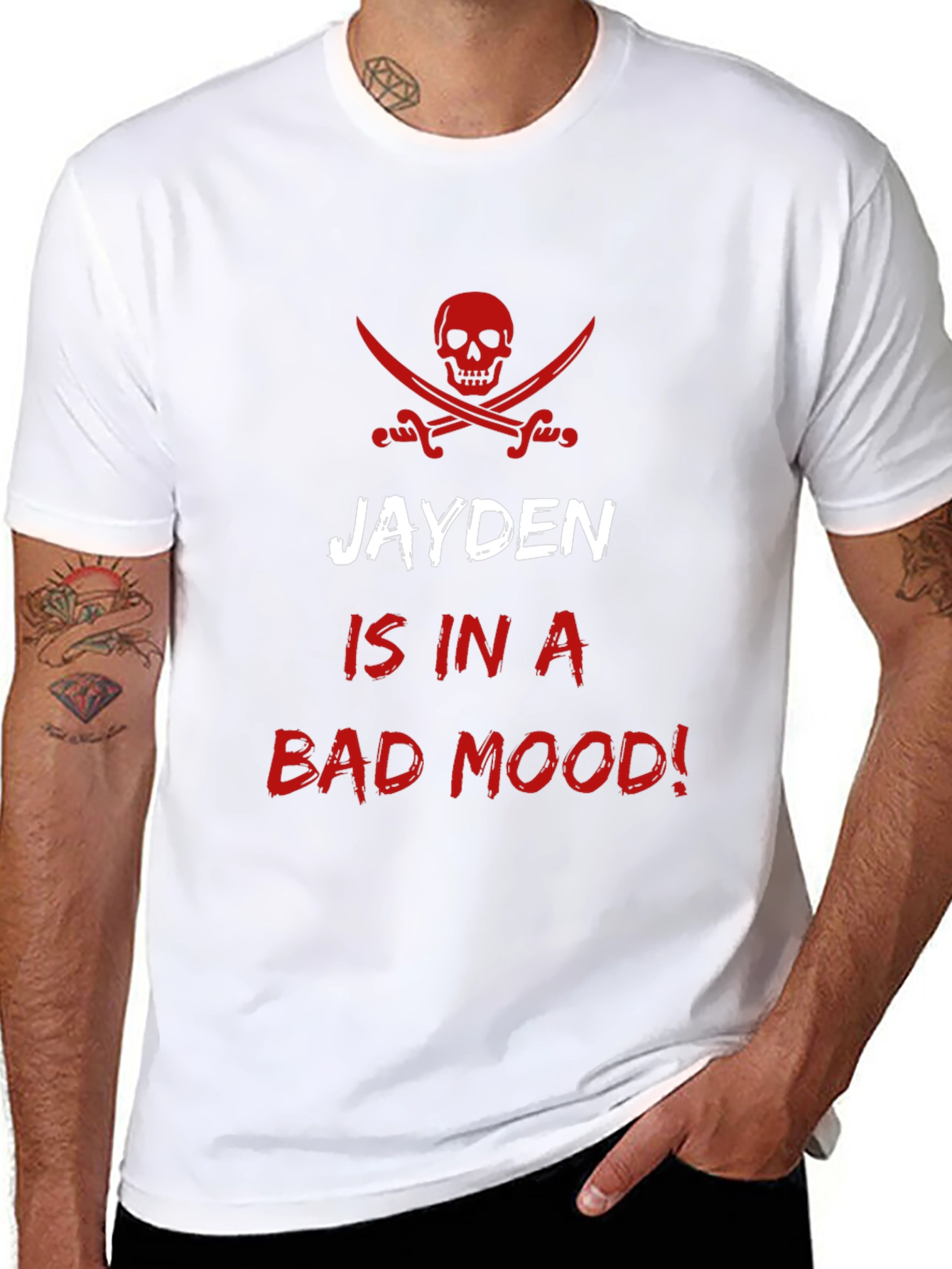 Jayden is in a Bad Mood! Pirate Skull T-Shirt