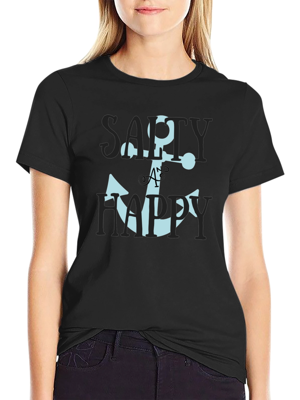 Salty & Happy Anchor Graphic Tee