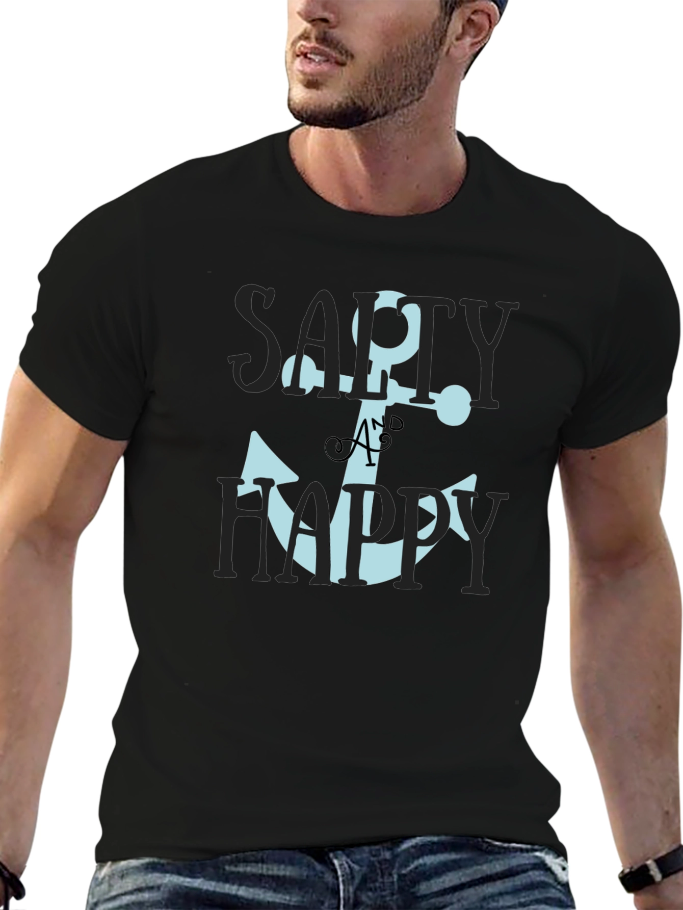 Salty & Happy Anchor Graphic Tee