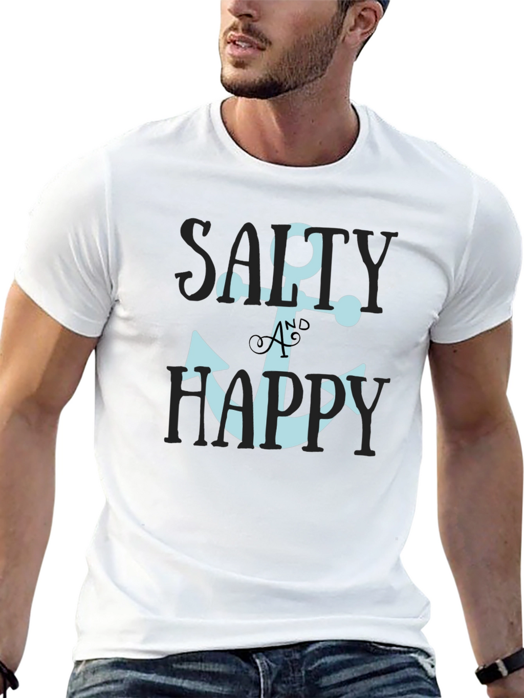 Salty & Happy Anchor Graphic Tee