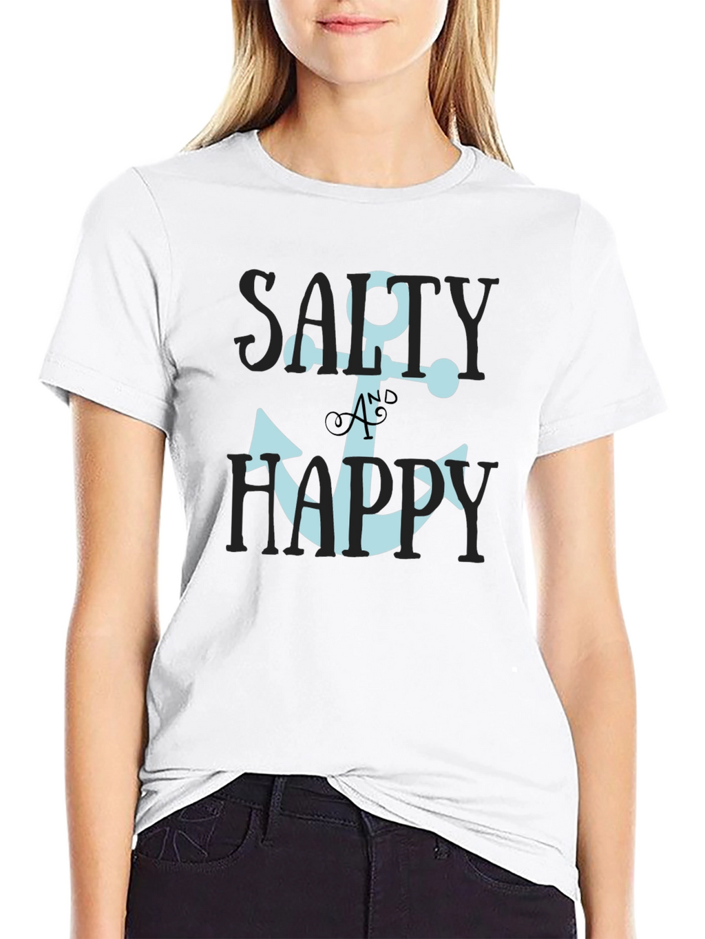 Salty & Happy Anchor Graphic Tee