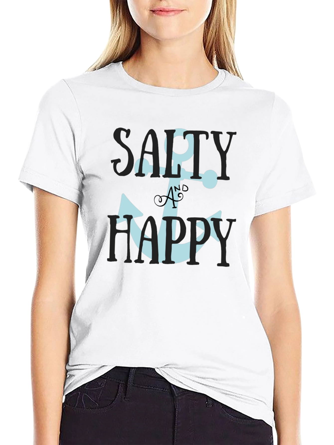 Salty & Happy Anchor Graphic Tee