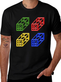 Optical Illusion Cube T-Shirt - Mens Graphic Tee