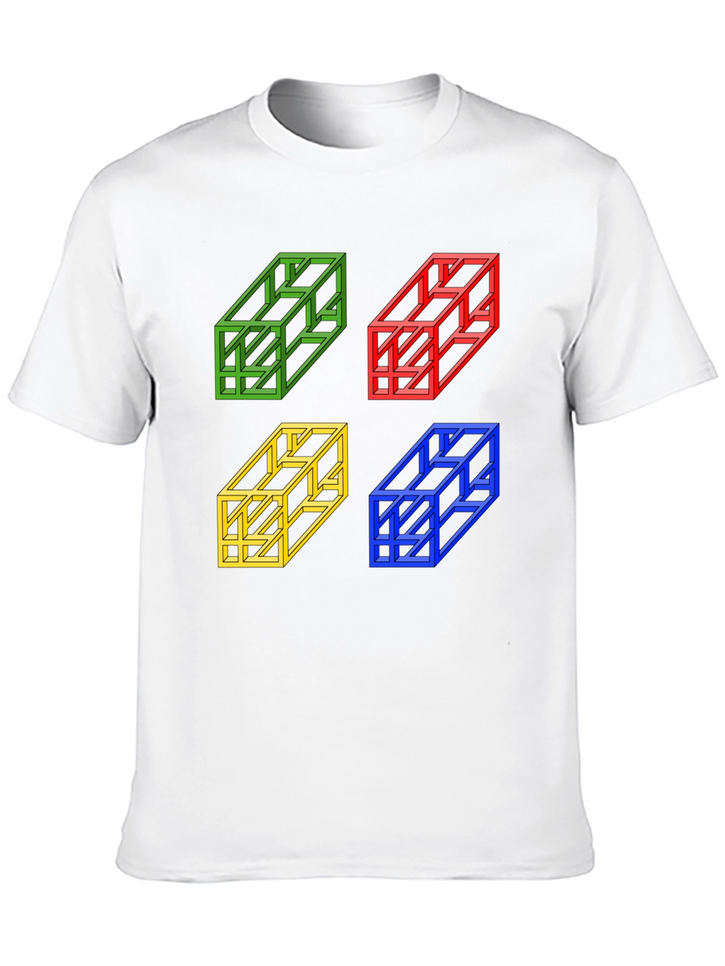 Optical Illusion Cube T-Shirt - Mens Graphic Tee