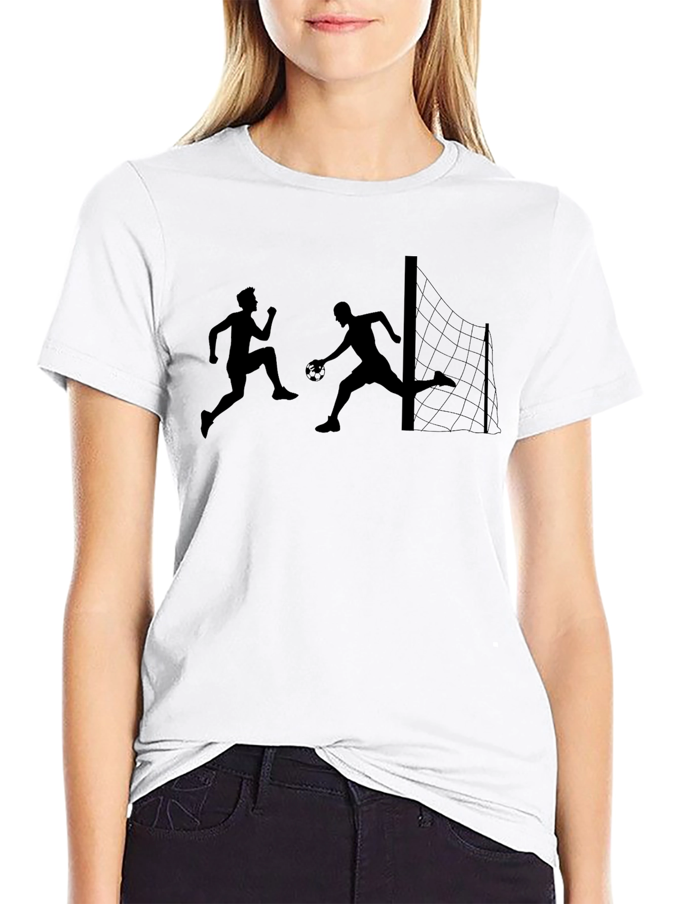 Soccer Silhouette Graphic T-Shirt - Black