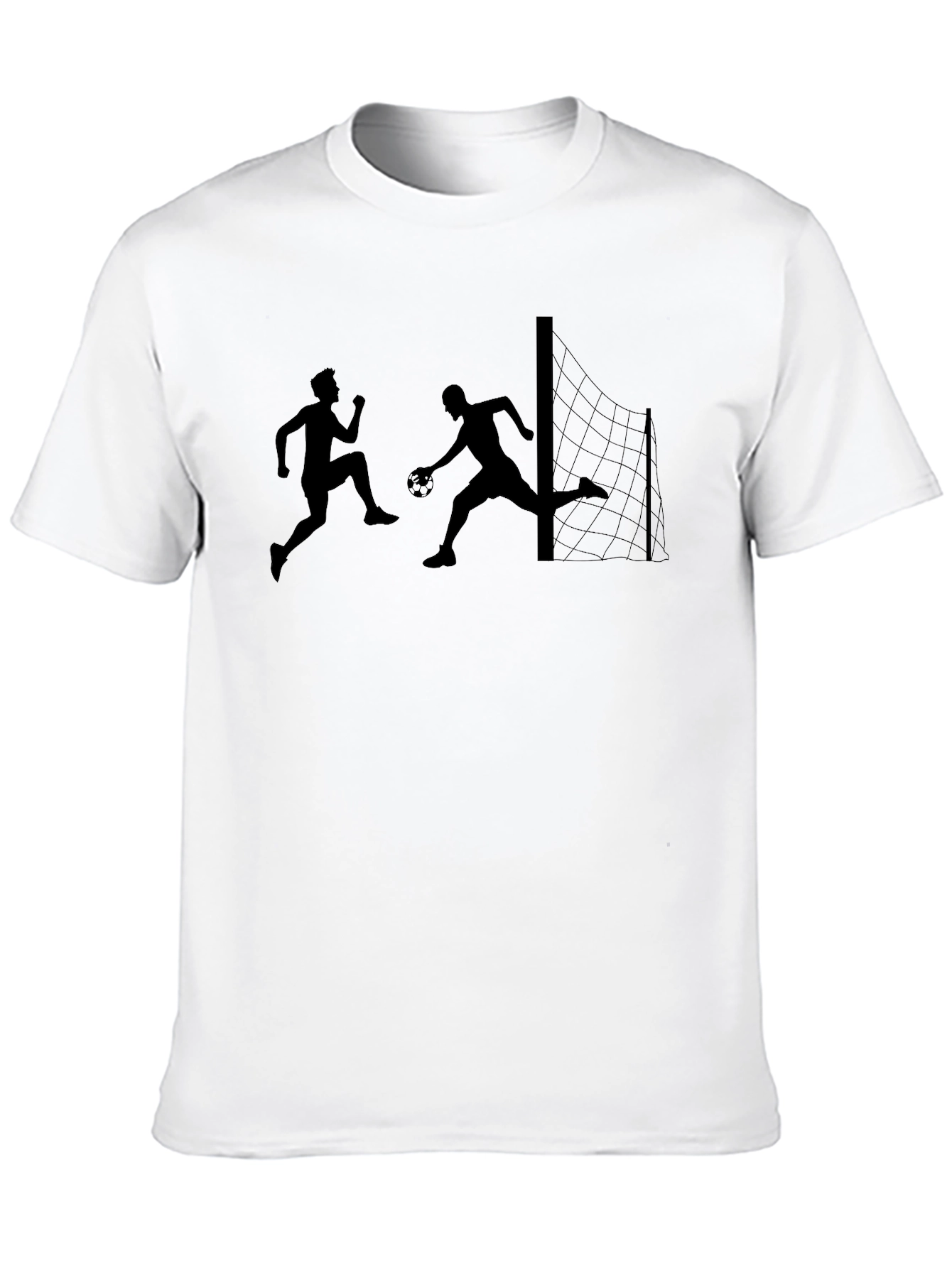 Soccer Silhouette Graphic T-Shirt - Black
