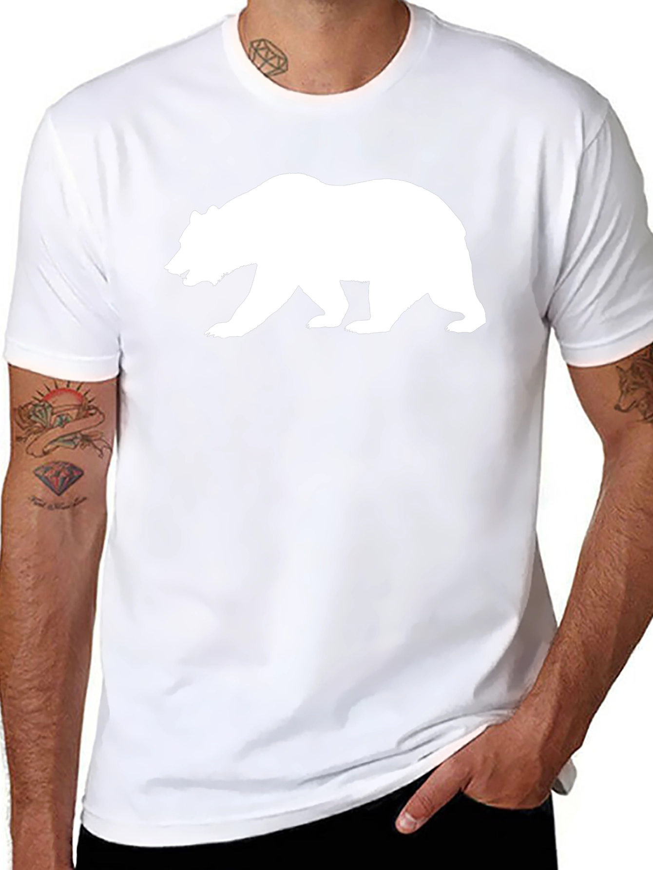 Bear Silhouette Black T-Shirt