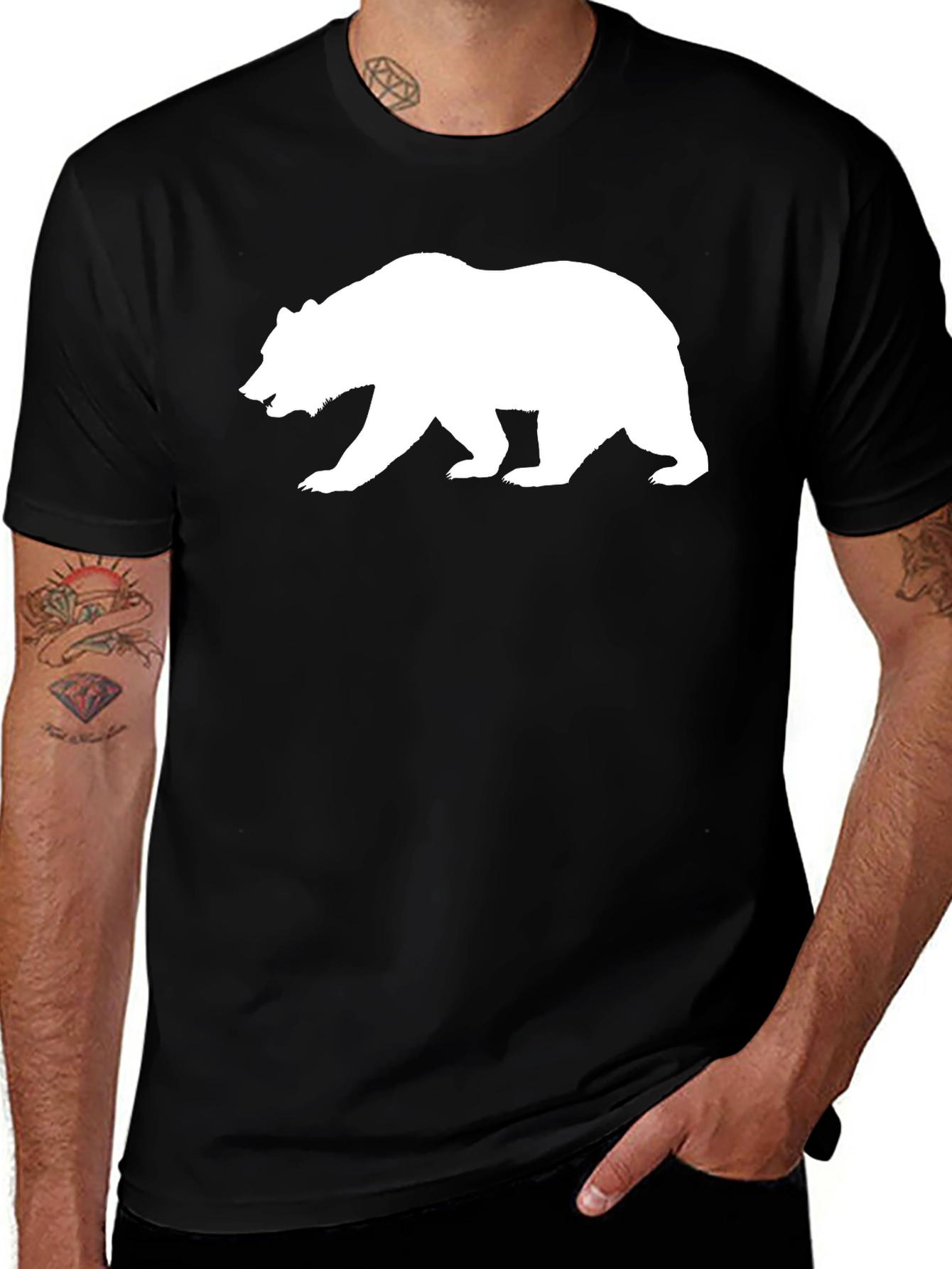 Bear Silhouette Black T-Shirt