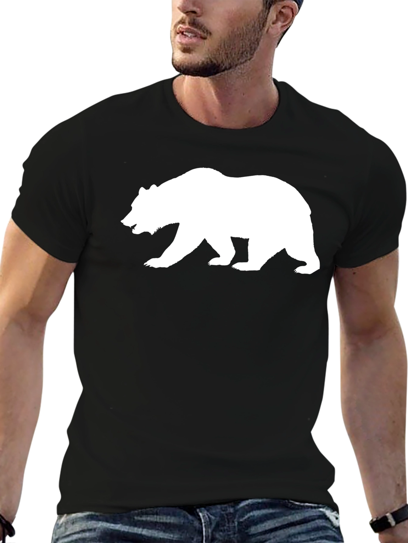 Bear Silhouette Black T-Shirt