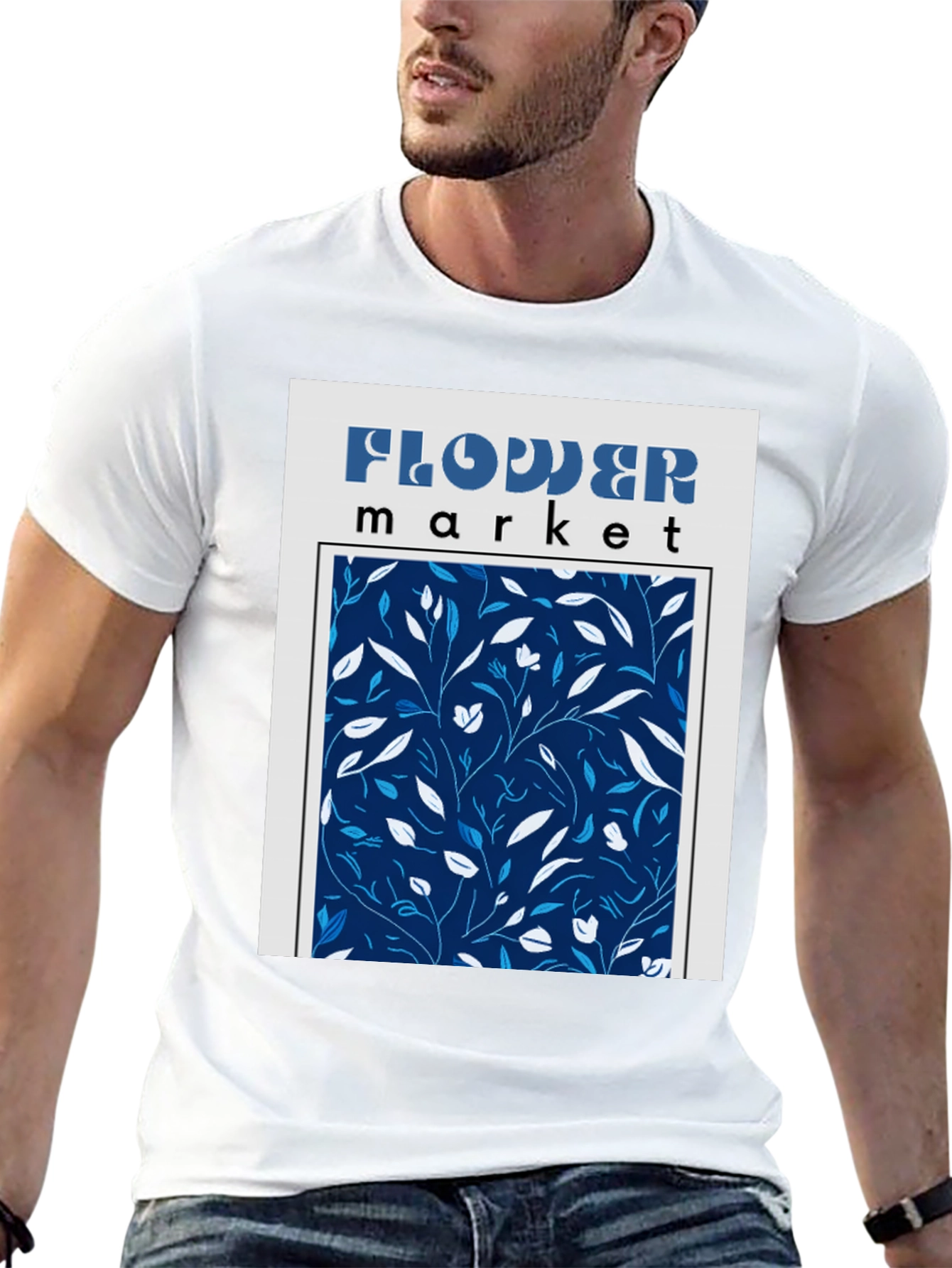 Flower Market Graphic Print Black T-Shirt