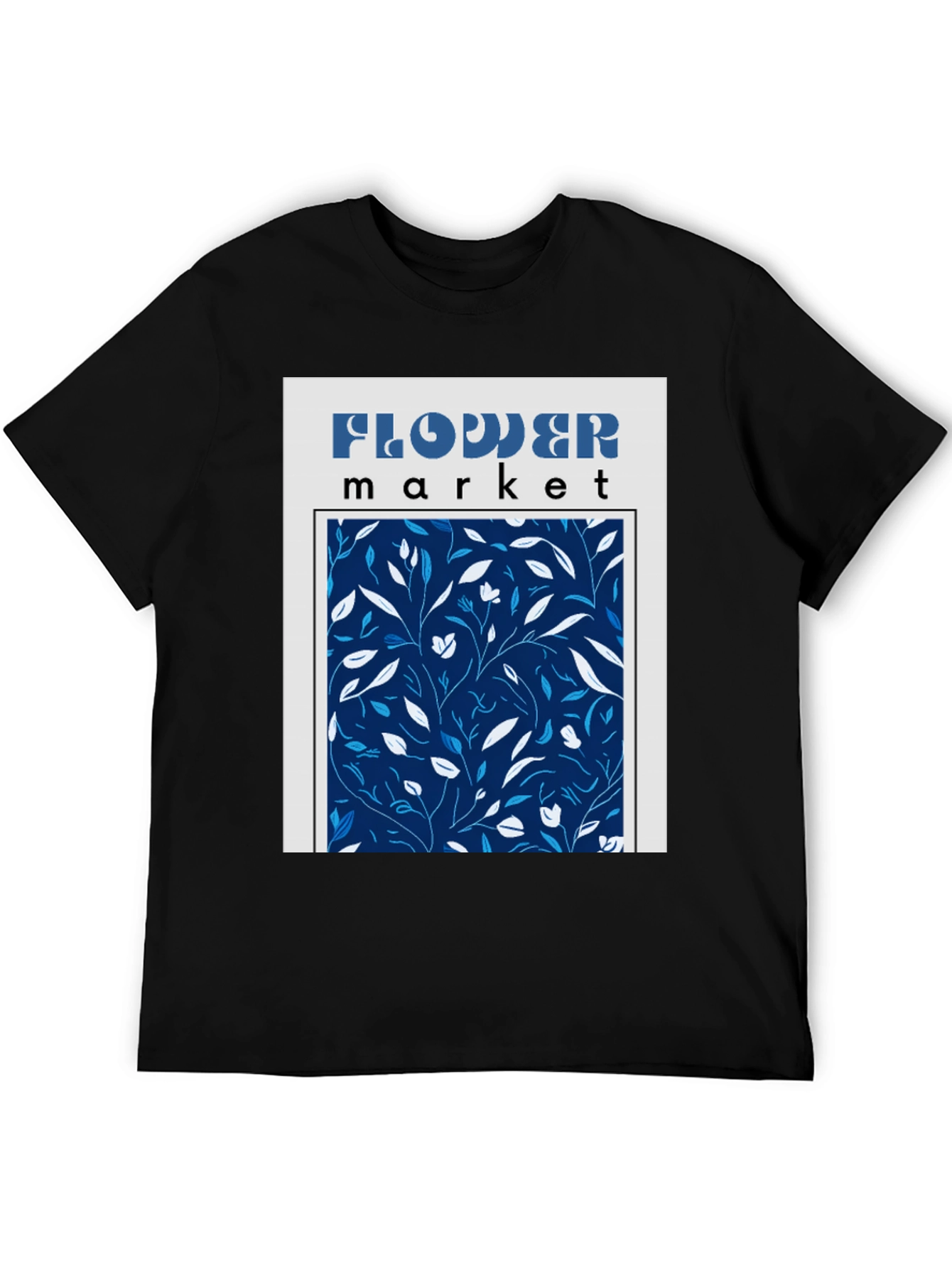 Flower Market Graphic Print Black T-Shirt