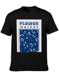 Flower Market Graphic Print Black T-Shirt