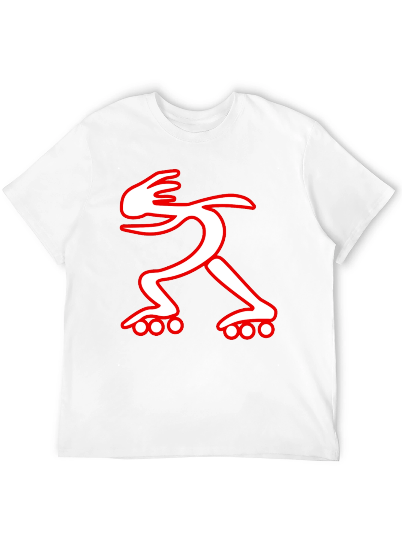 Black T-Shirt with Red and White Roller Skate Design