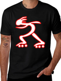 Black T-Shirt with Red and White Roller Skate Design