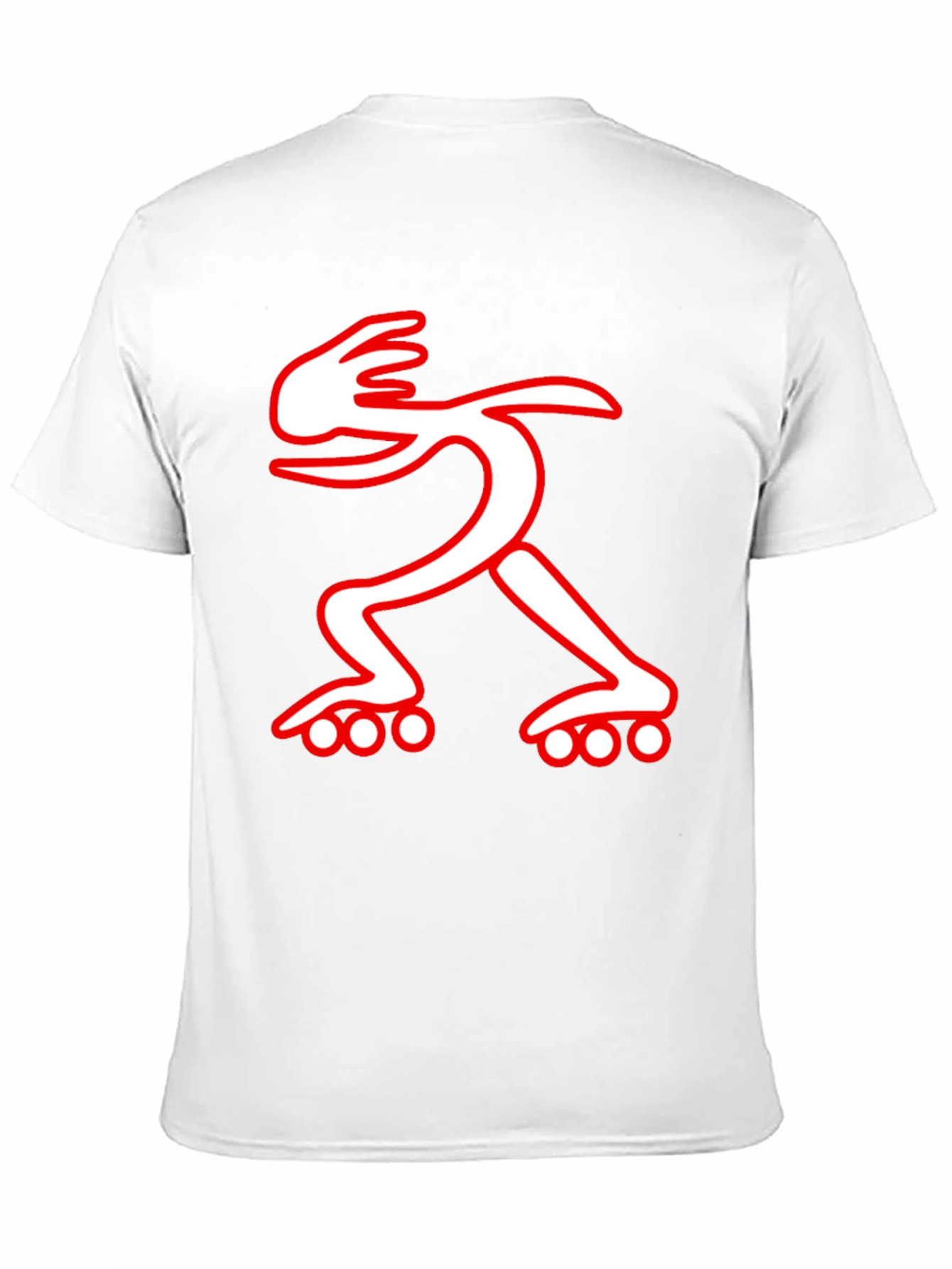 Black T-Shirt with Red and White Roller Skate Design