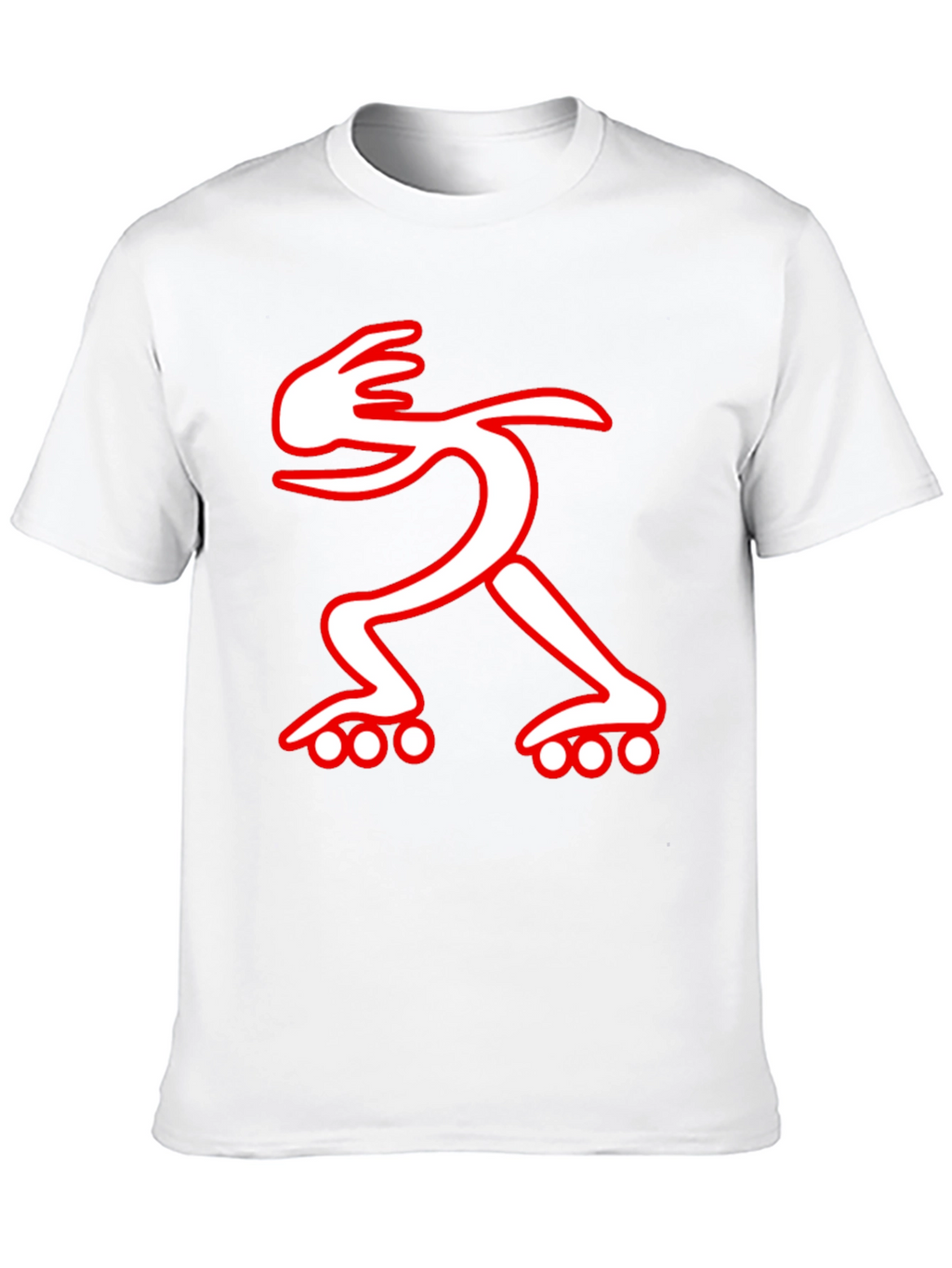 Black T-Shirt with Red and White Roller Skate Design