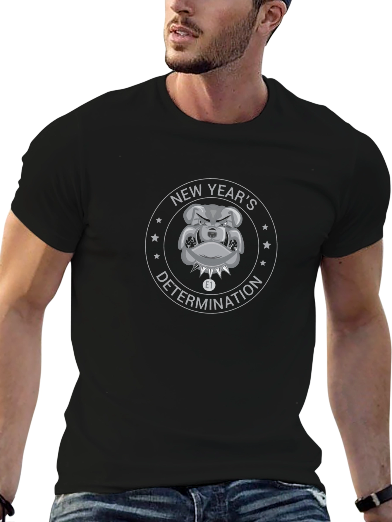 New Years Bulldog Graphic T-Shirt