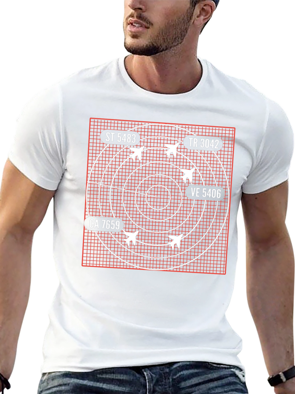 Radar Screen Aircraft Black T-Shirt