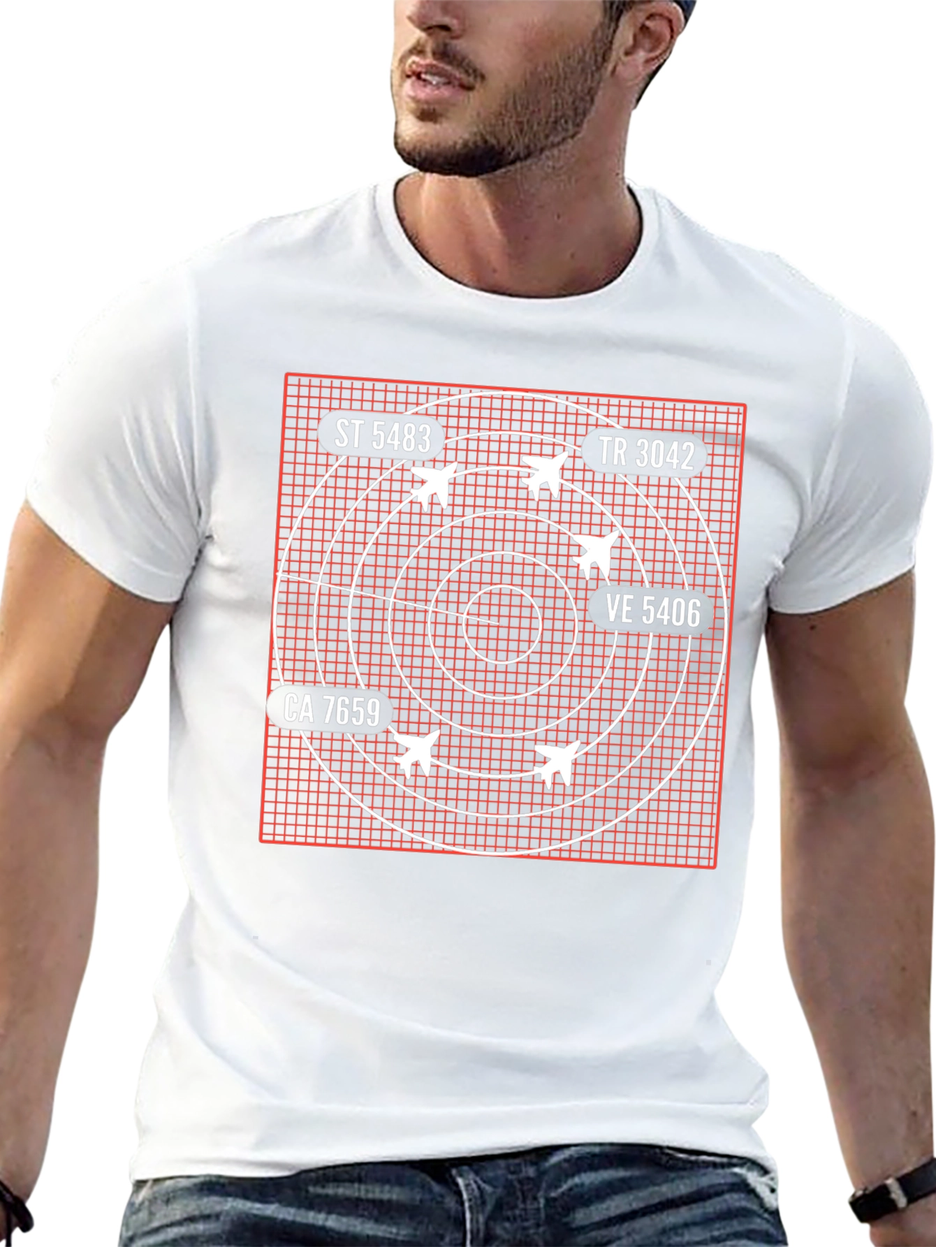 Radar Screen Aircraft Black T-Shirt